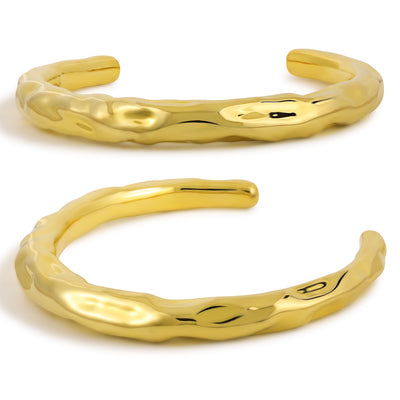 Holiday Irregular 999 Sterling Silver Golden Torque Choker Electroforming - RustyStudioUSA