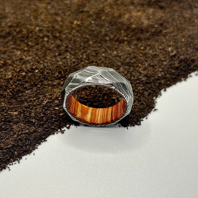 Damascus Hammered and Twisted Ring - RustyStudioUSA