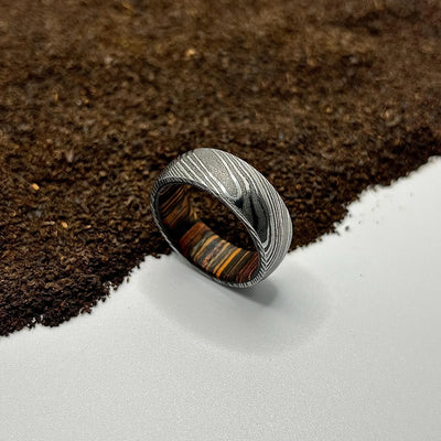 Simple Damascus Steel Twisted Ring - RustyStudioUSA