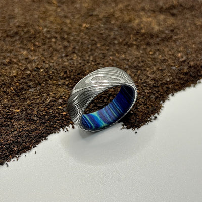 Simple Damascus Steel Twisted Ring - RustyStudioUSA