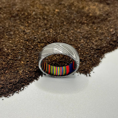 Simple Damascus Twisted Steel Ring - RustyStudioUSA