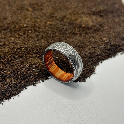 Simple Damascus Twisted Steel Ring - RustyStudioUSA