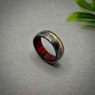 Ring Faceted Damasteel Damascus Dense Twist Pattern Ring - Damascus Steel Wedding Band - Damasteel Wedding Ring, Damascus Engagement Ring - RustyStudioUSA