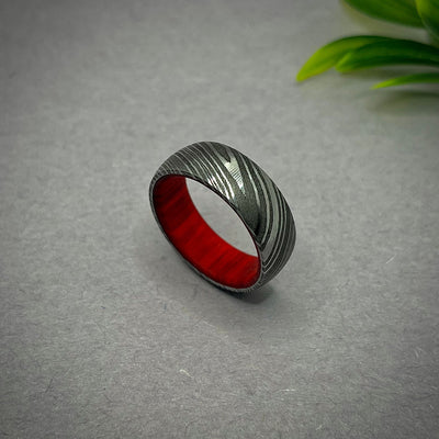 Damascus Steel Ring For Men wooden Ring Promise Ring Women Engagement Ring For Her Wedding Ring Couple Rings Gift for Men Ring Women Jewelry - RustyStudioUSA