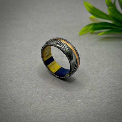 Hand Forged Ring - Damascus Steel Ring, Men's Wedding Ring, Statement Ring, Black Wedding Band, Men's Rings, Ring Man Wedding Band - RustyStudioUSA