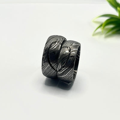 Couples Ring Damascus Ring for Couples Wedding Ring Marriage Ring Anniversary Ring Promise Ring Damascus Steel Couple Rings for Couples - RustyStudioUSA