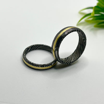 Damascus Steel Ring For Couples Wedding Band For Women Wedding Ring Mens Wedding Ring Couple Promise Ring Comfort Fit Ring 8mm Ring 5mm Ring - RustyStudioUSA