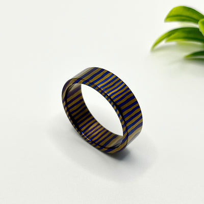 Colorful Titanium Heat Anodized Handmade Wedding band Unique Titanium Random Pattern Anniversary Ring Gift for Him Personalized Gift. - RustyStudioUSA