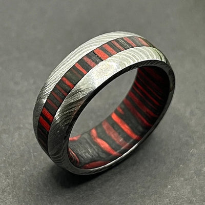Handmade Damascus Men Ring Gift Unique Wedding Ring Minimalist Ring Mens Gift for Men Anniversary Gift for Him